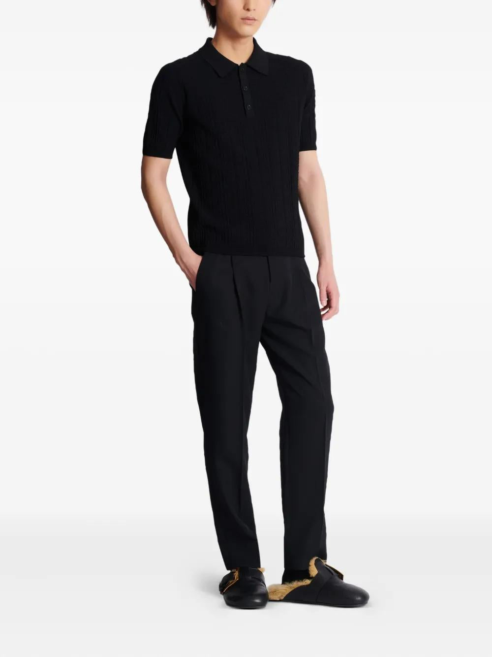 BALMAIN Knit Polo Top