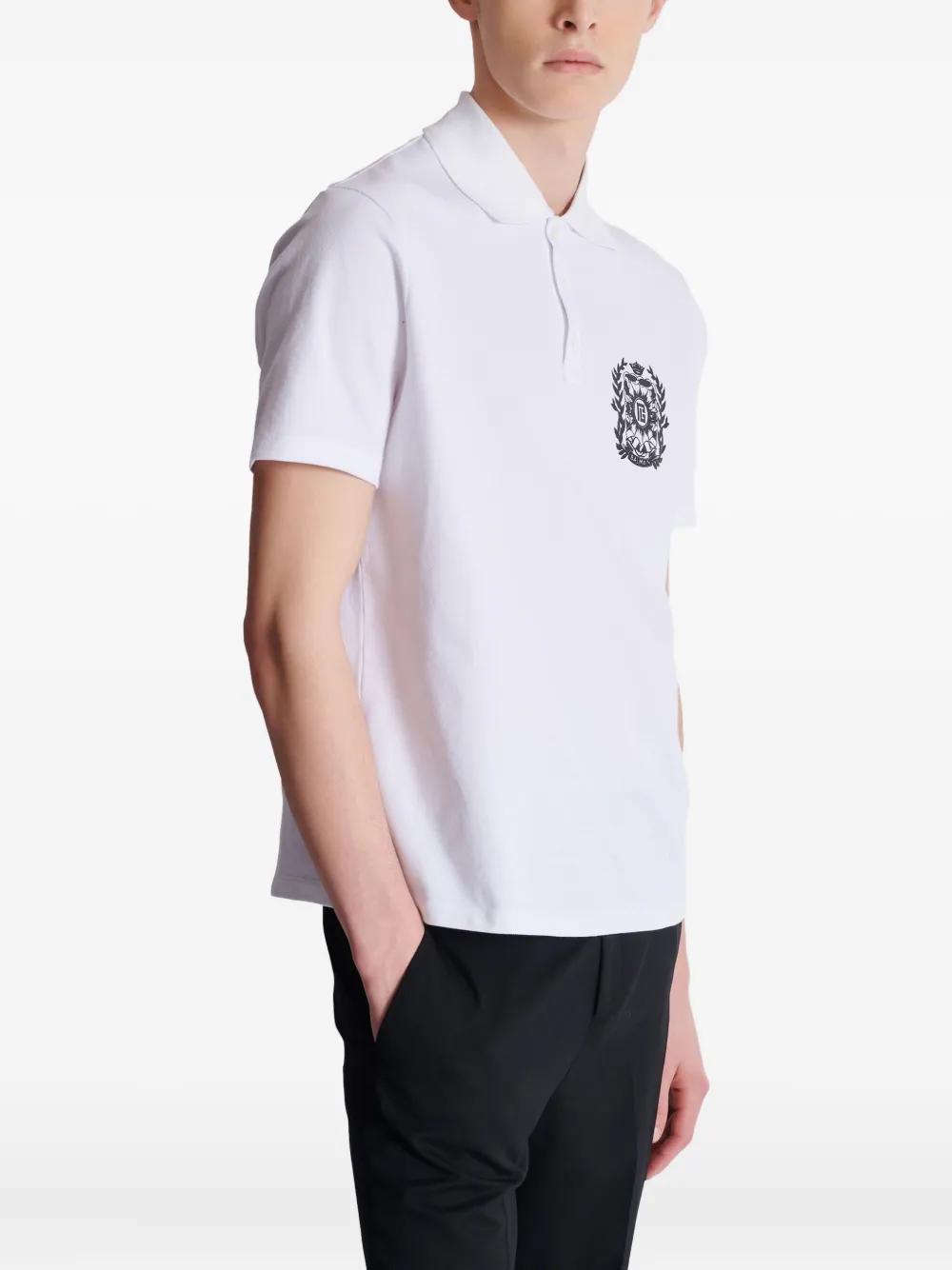 BALMAIN Logo Print Polo Shirt