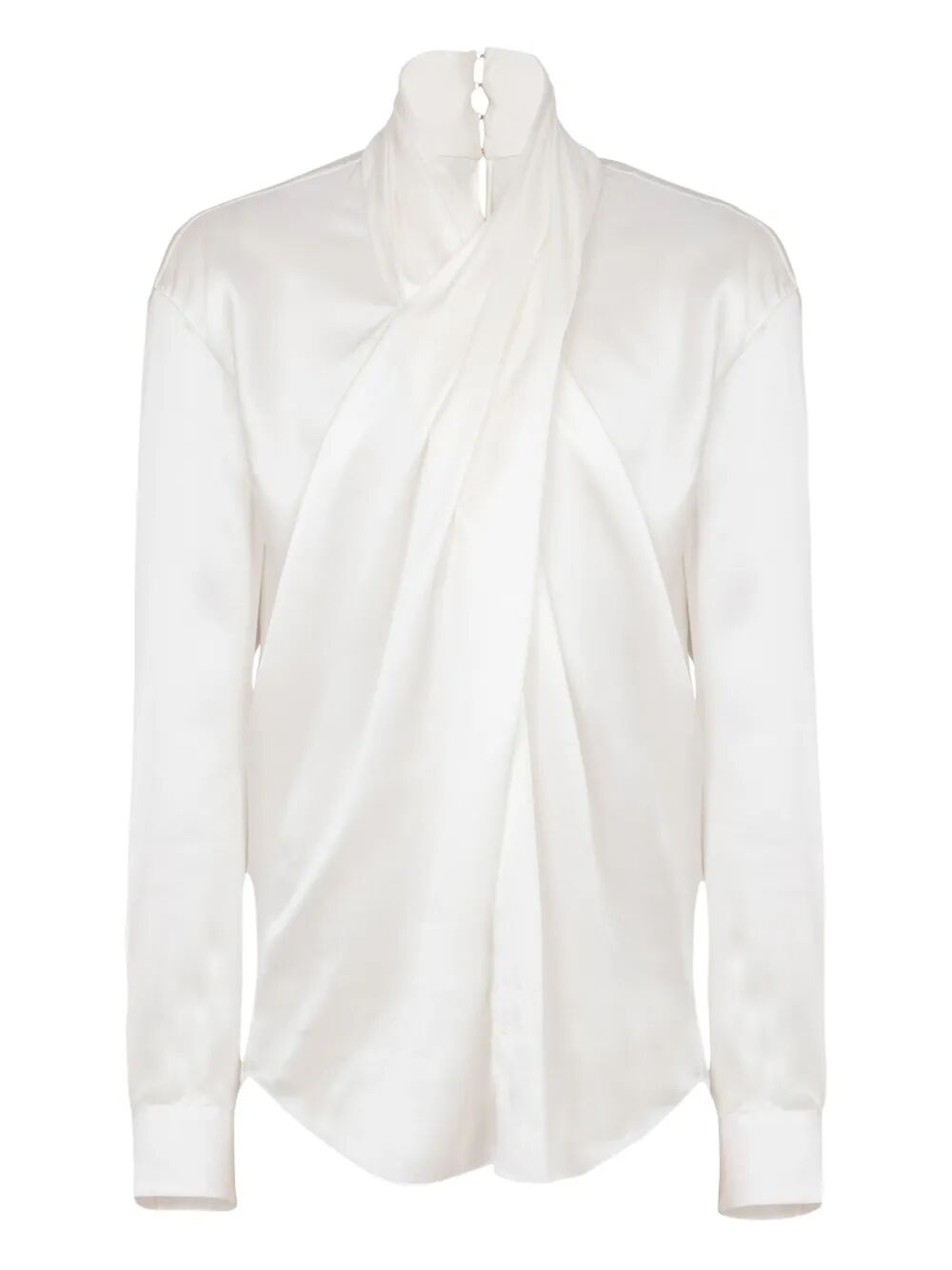BALMAIN Crossed Fluid Silk Shirt for Men