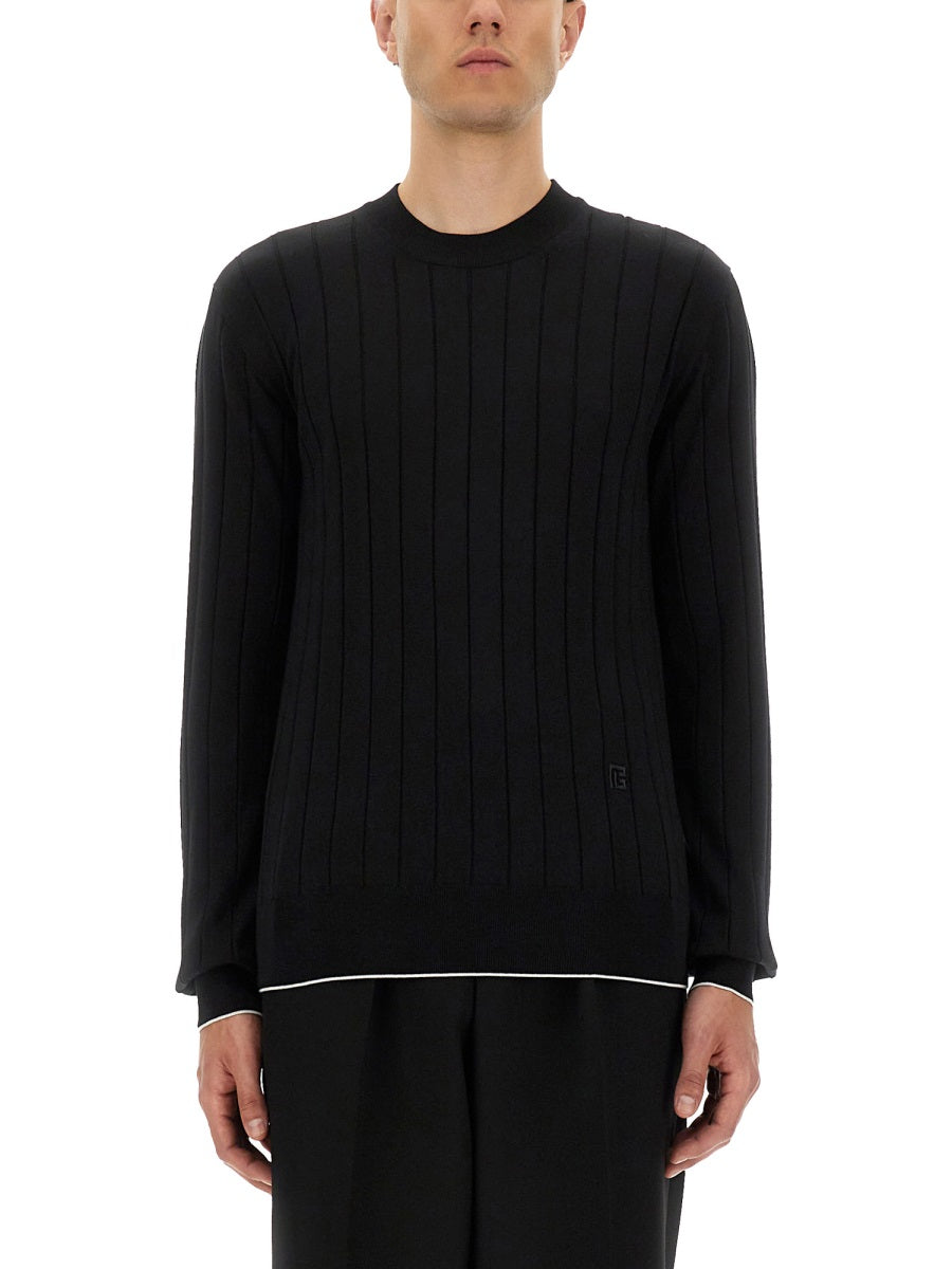 BALMAIN Silk Cotton Sweater for Men - Fall/Winter 2025