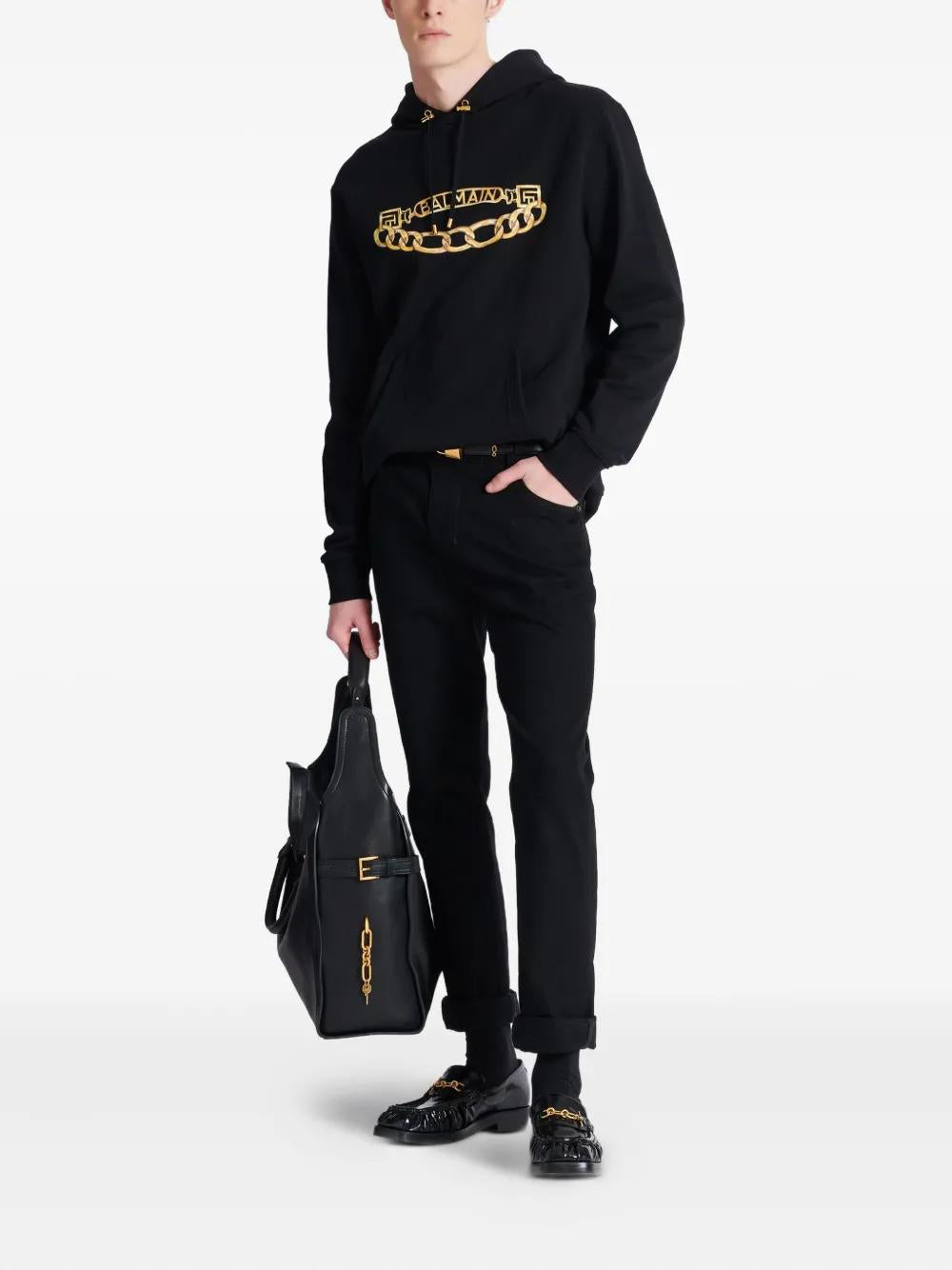 BALMAIN Cotton Denim Pants