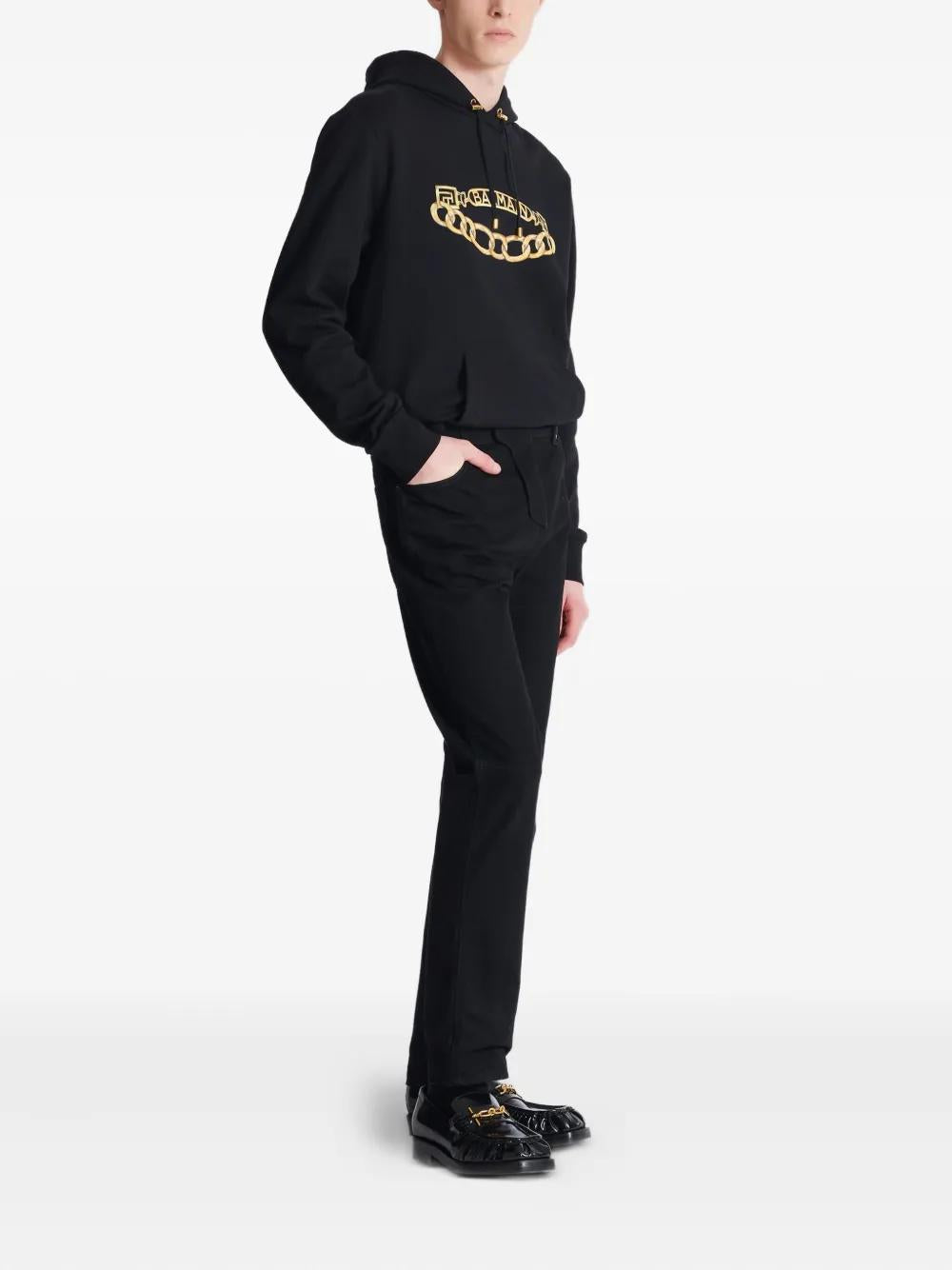 BALMAIN Cotton Denim Pants