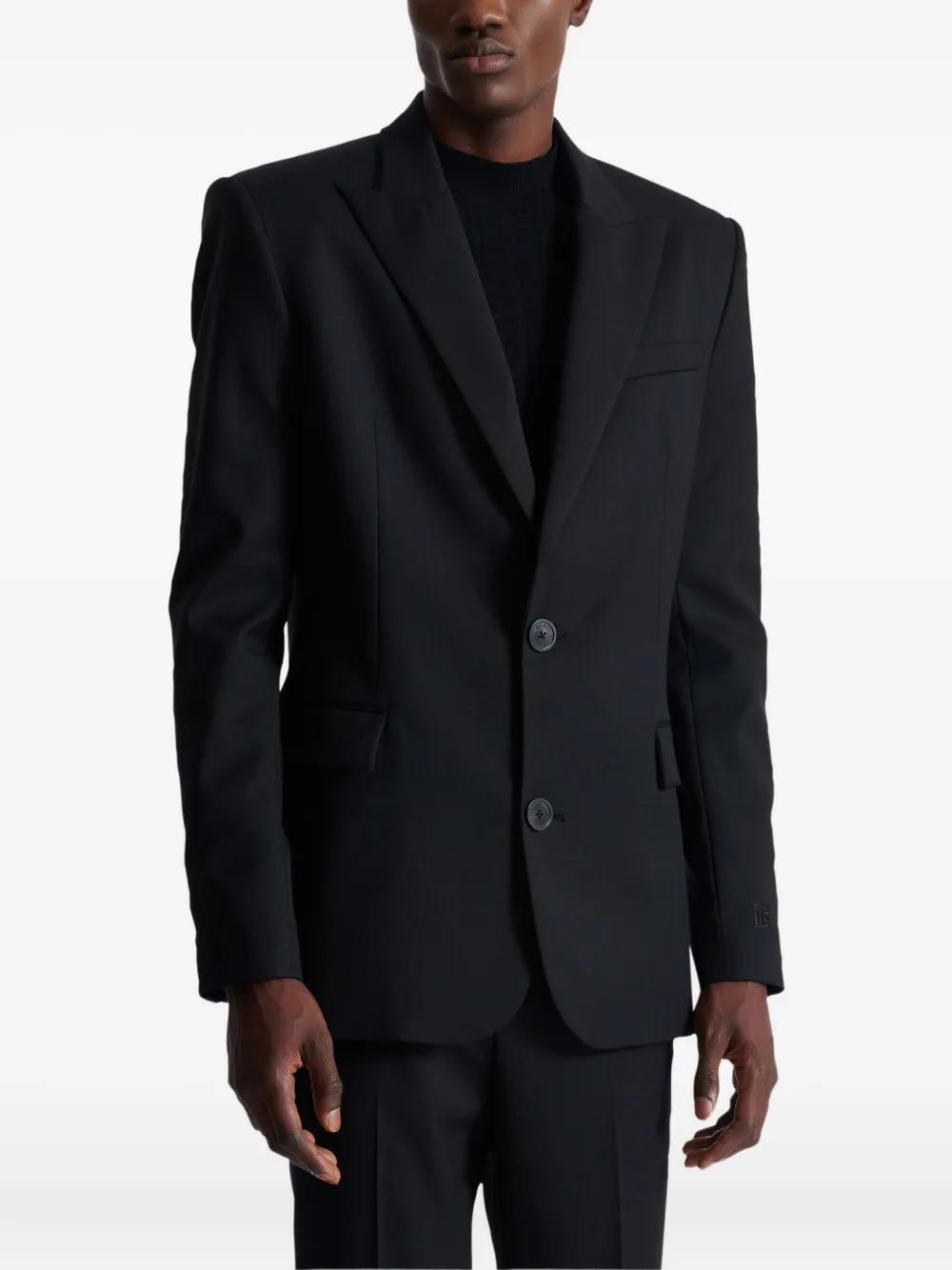 BALMAIN Wool Blazer with Front Button Closure for Men