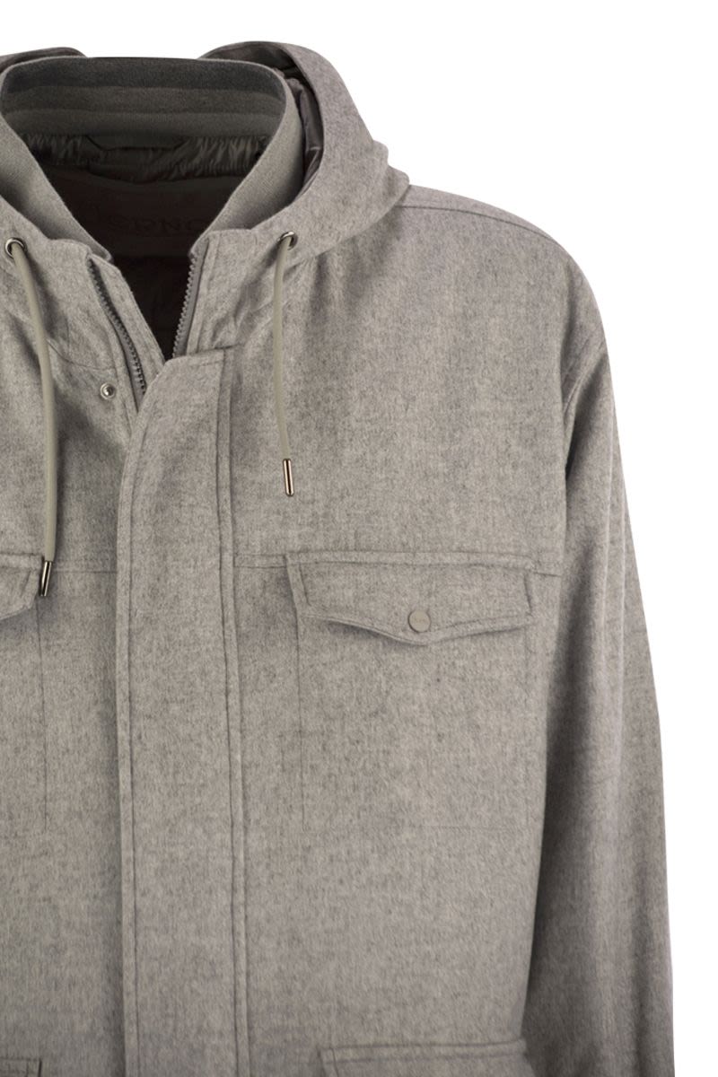 HERNO Men's Field Jacket in Silk and Cashmere