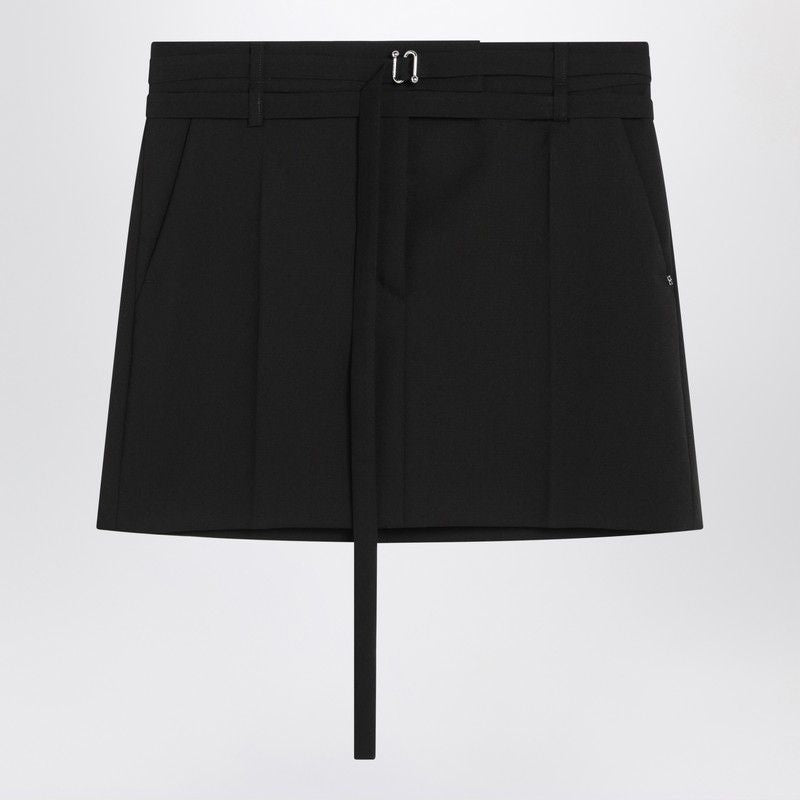 MAX MARA SPORTMAX Elegant Wool Mini Skirt with Adjustable Belt