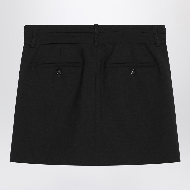 MAX MARA SPORTMAX Elegant Wool Mini Skirt with Adjustable Belt