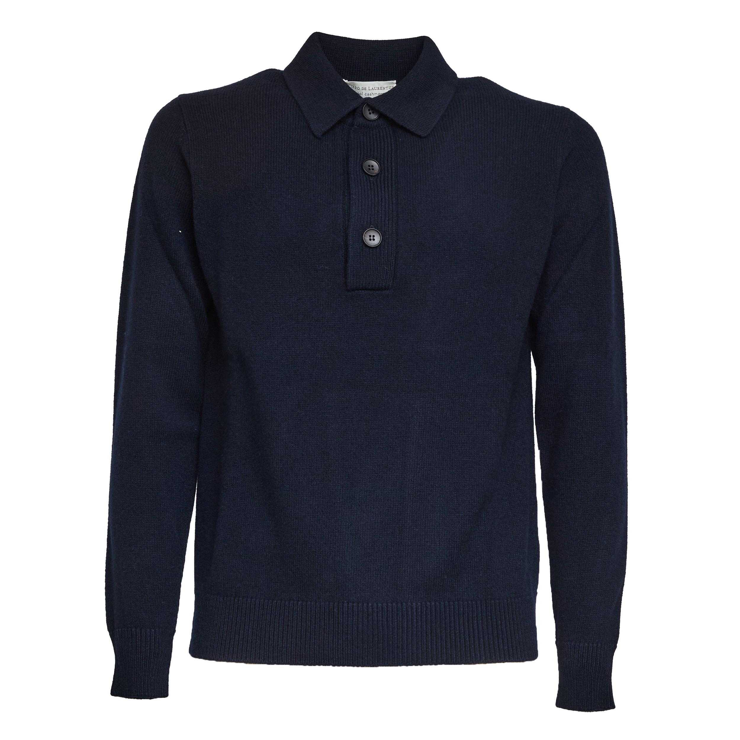 FILIPPO DE LAURENTIIS Classic Polo Sweater with Wool and Cashmere Blend - Men’s Medium