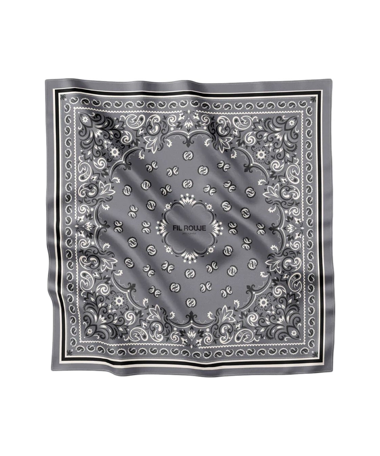 FIL ROUJE Luxurious Silk Scarf 'Charlie' - 88 x 88 cm