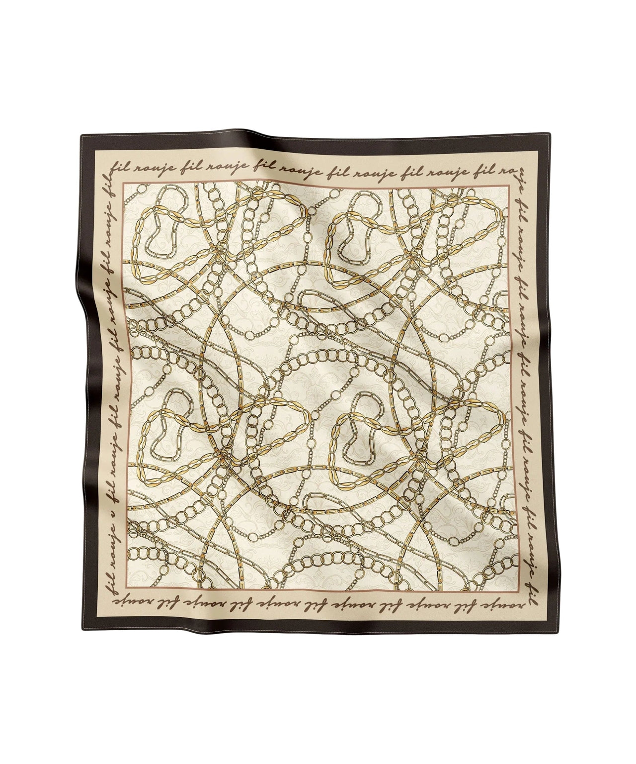 FIL ROUJE Silk Foulard Style Scarf 88 x 88 cm