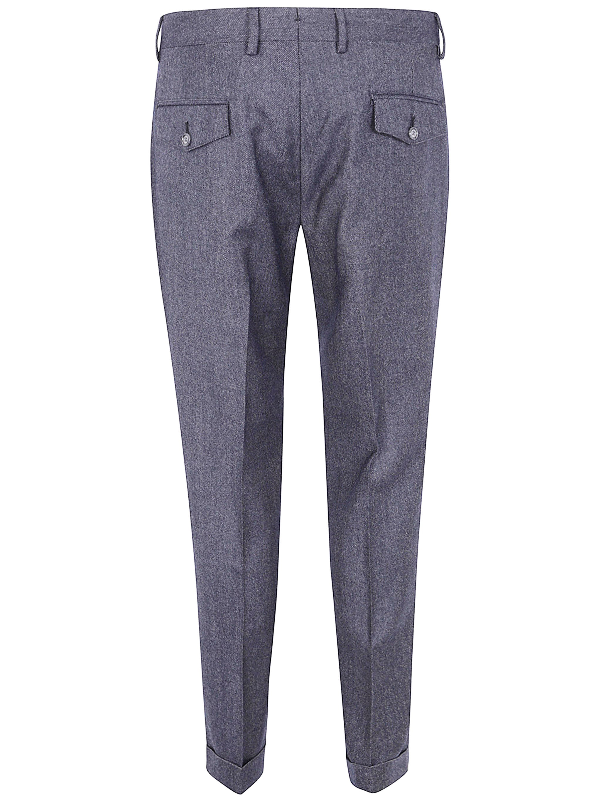 BARBA Napoli Men's Premium Wool Cashmere Double Pences Chino Trousers