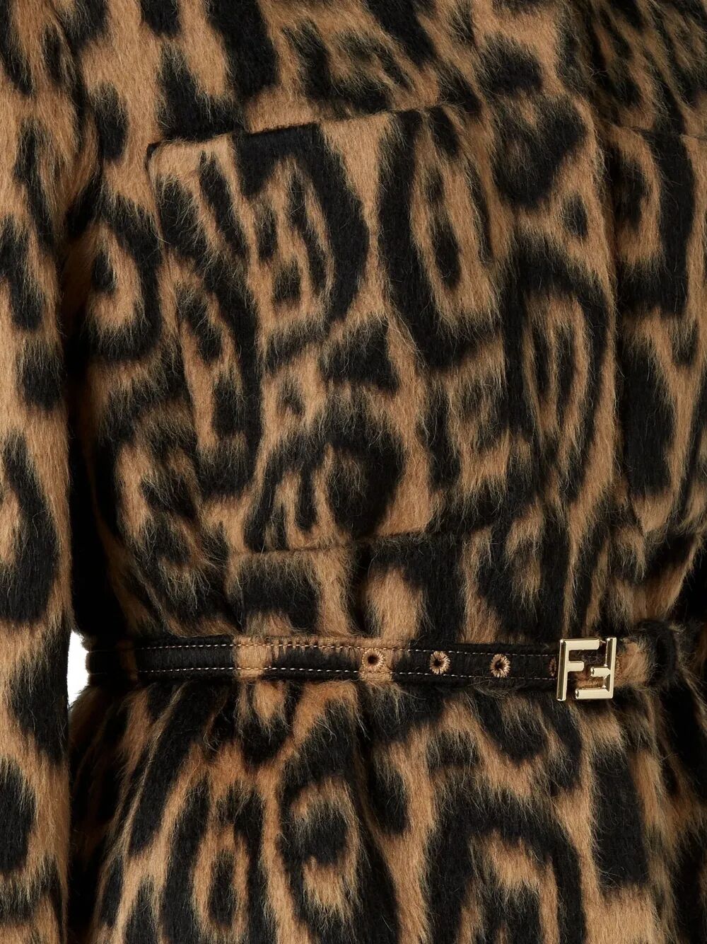 FENDI Leo Wool Go-To Jacket with Belt