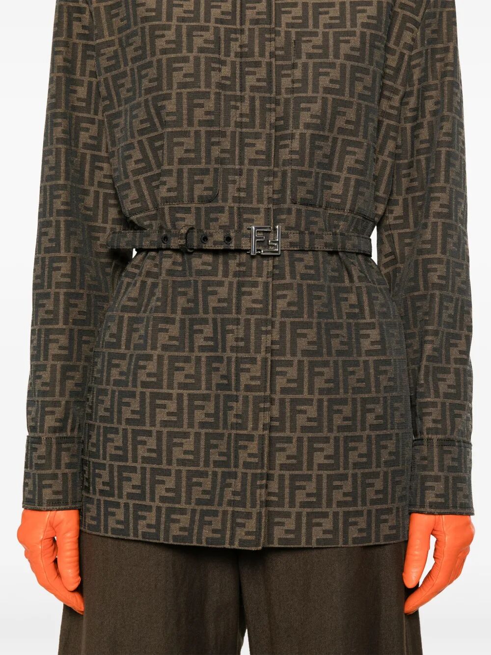 FENDI Jacquard Canvas Shirt Jacket