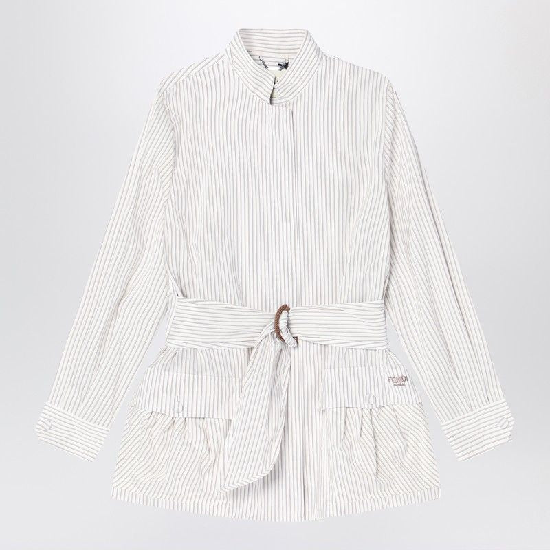 FENDI Striped Cotton and Silk Blouson for Women