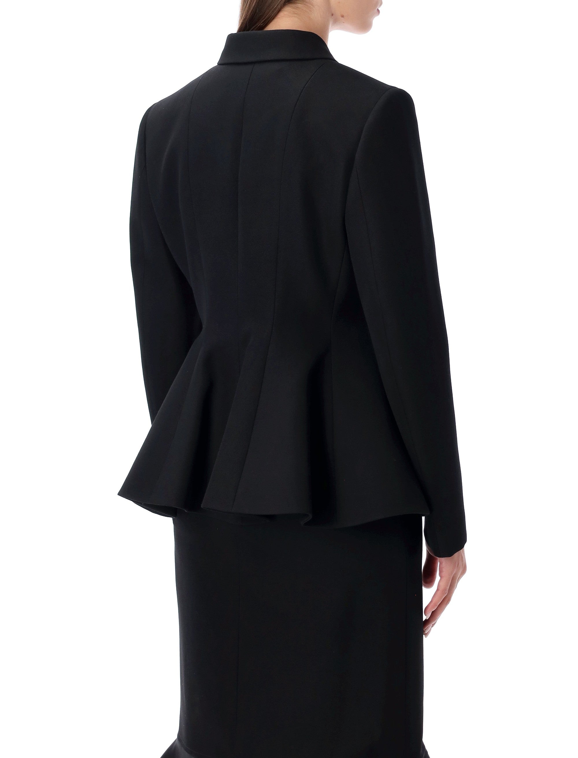 FENDI Double-Breasted Peplum Wool Jacket - FW25