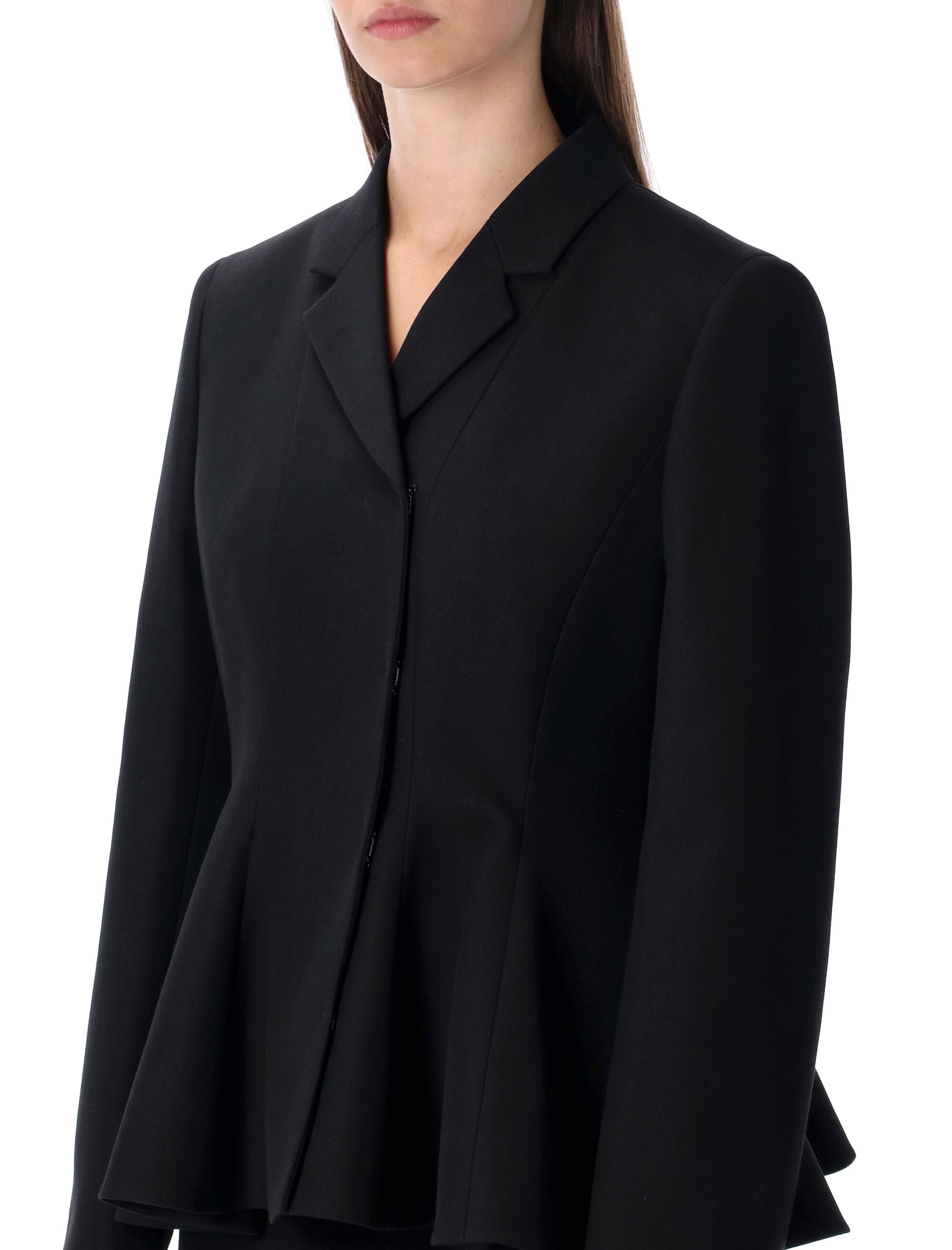 FENDI Double-Breasted Peplum Wool Jacket - FW25