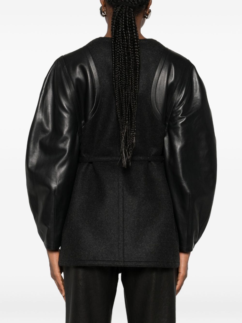 FENDI Wool Midi Jacket with Front Pockets for Women