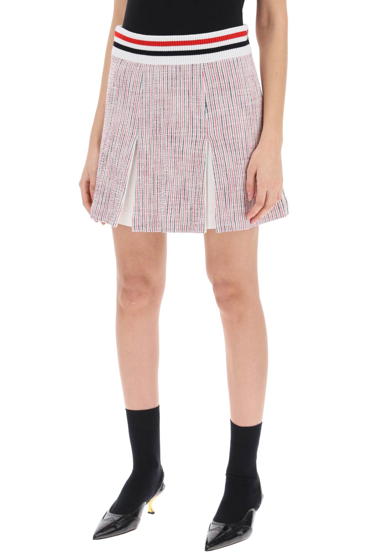 THOM BROWNE Mini Box Pleated Skirt