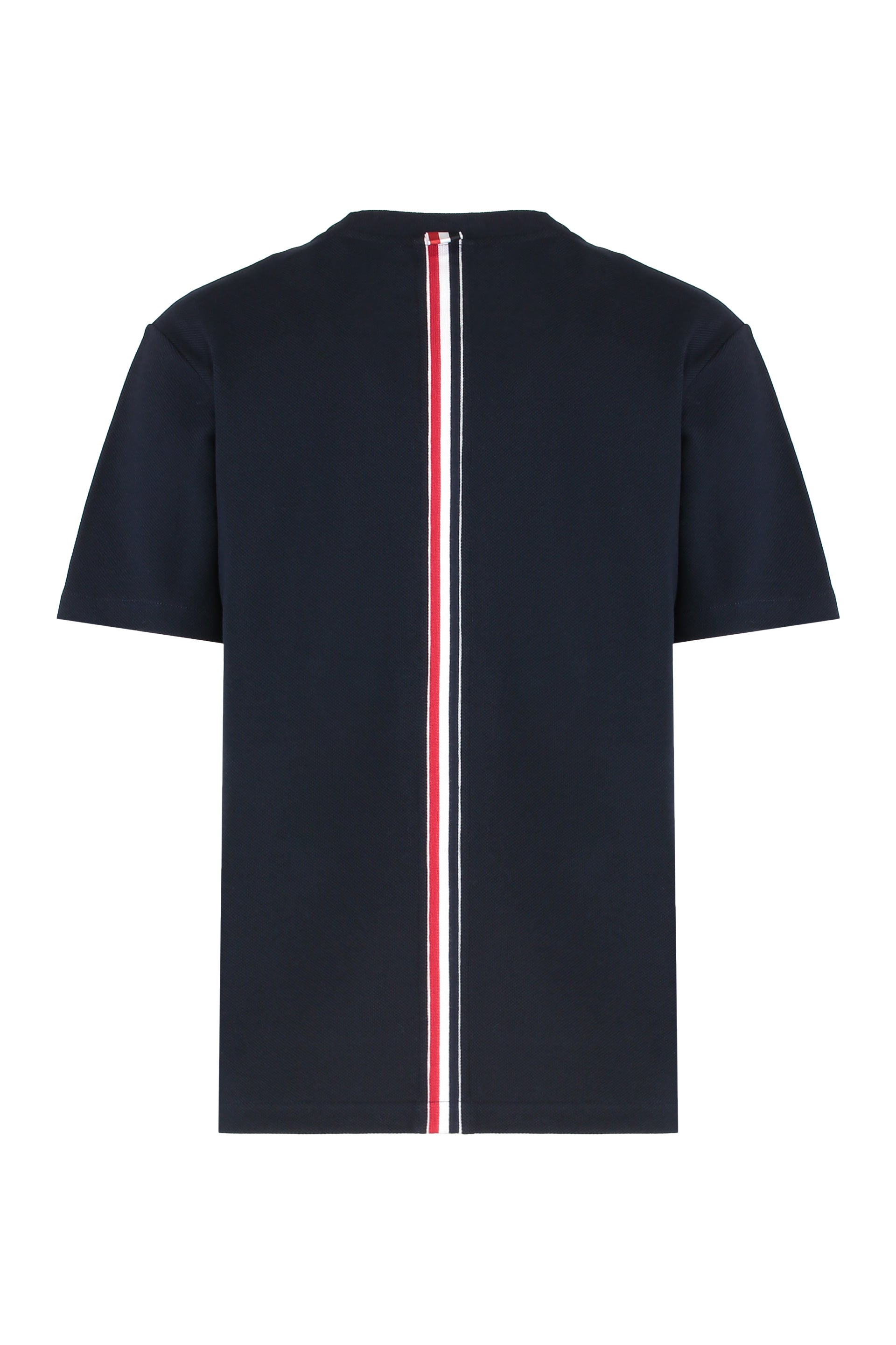 THOM BROWNE Crew-Neck T-Shirt with Tricolor Detail