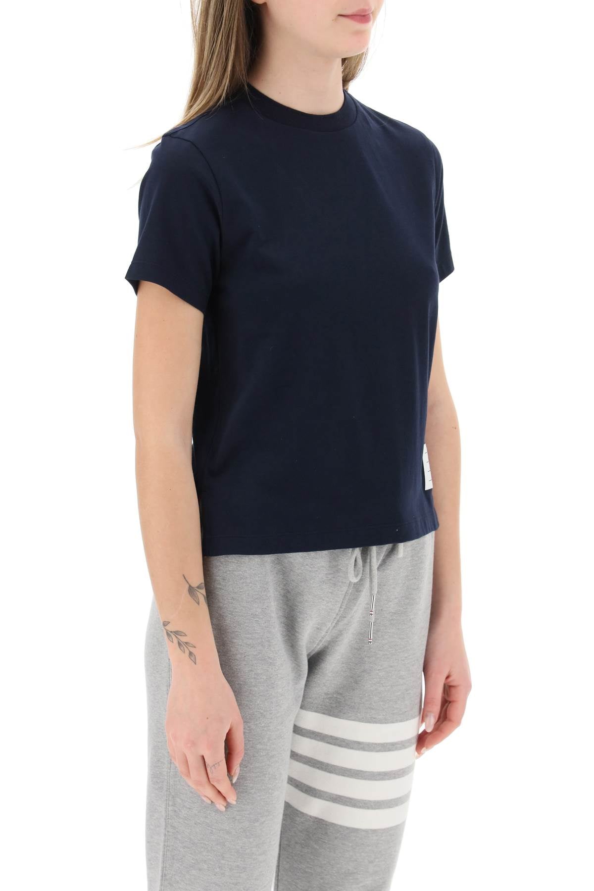 THOM BROWNE Asymmetric Crew-Neck T-Shirt for Women