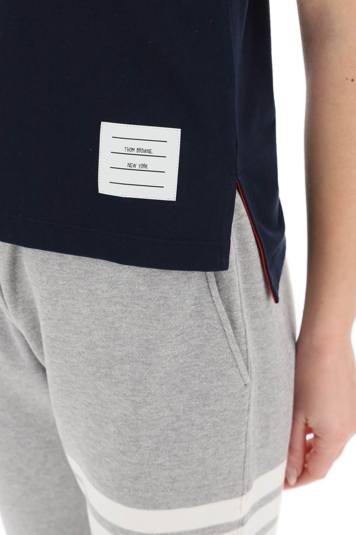 THOM BROWNE Asymmetric Crew-Neck T-Shirt for Women