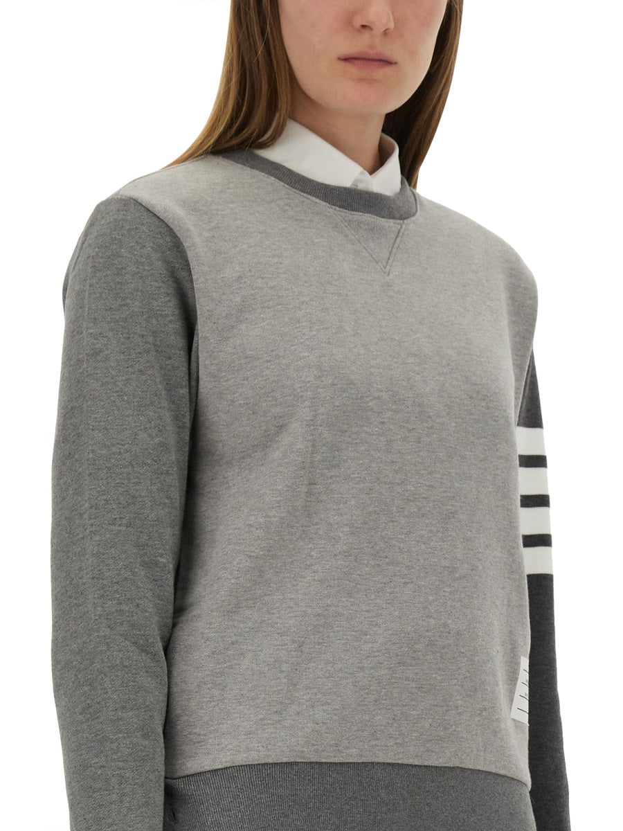 THOM BROWNE Classic Loopback 4Bar Sweatshirt (Size 40 IT)