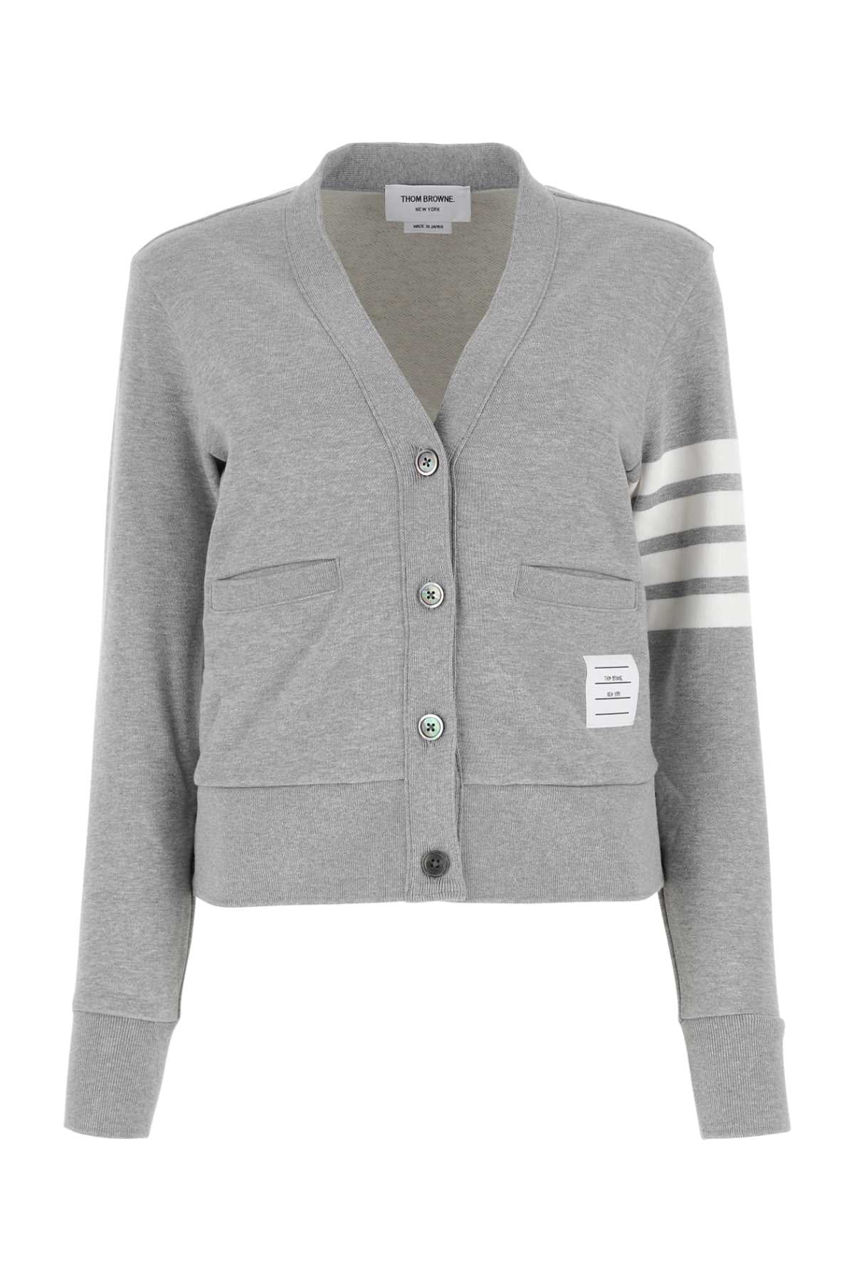 THOM BROWNE V-Neck Cotton Cardigan for Women