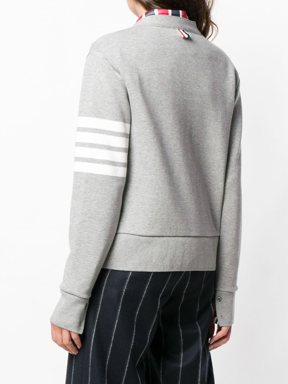 THOM BROWNE Cotton Cardigan with Signature Detailing