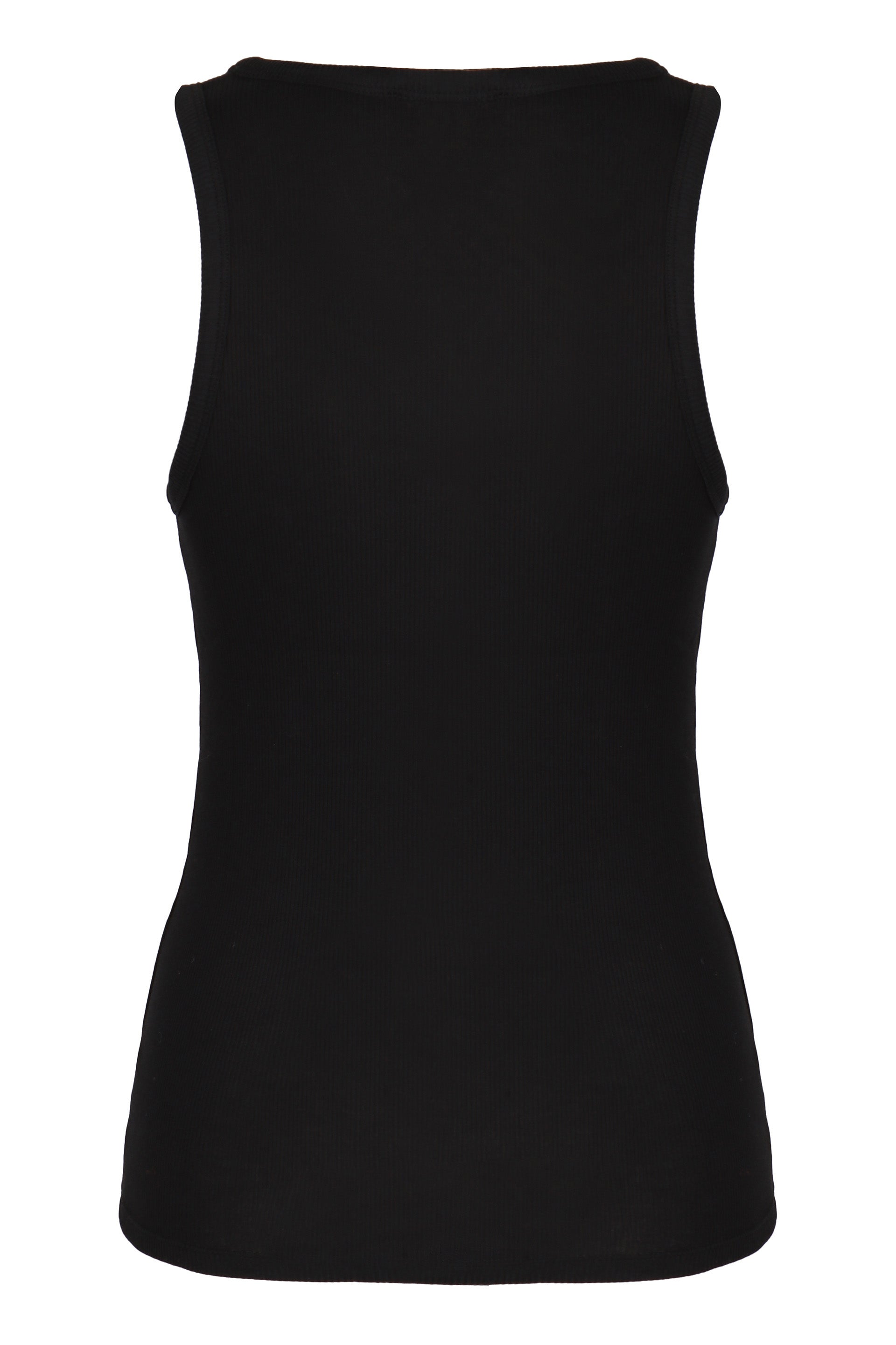 PACO RABANNE Cotton Tank Top with Decorative Front Metal Piercing