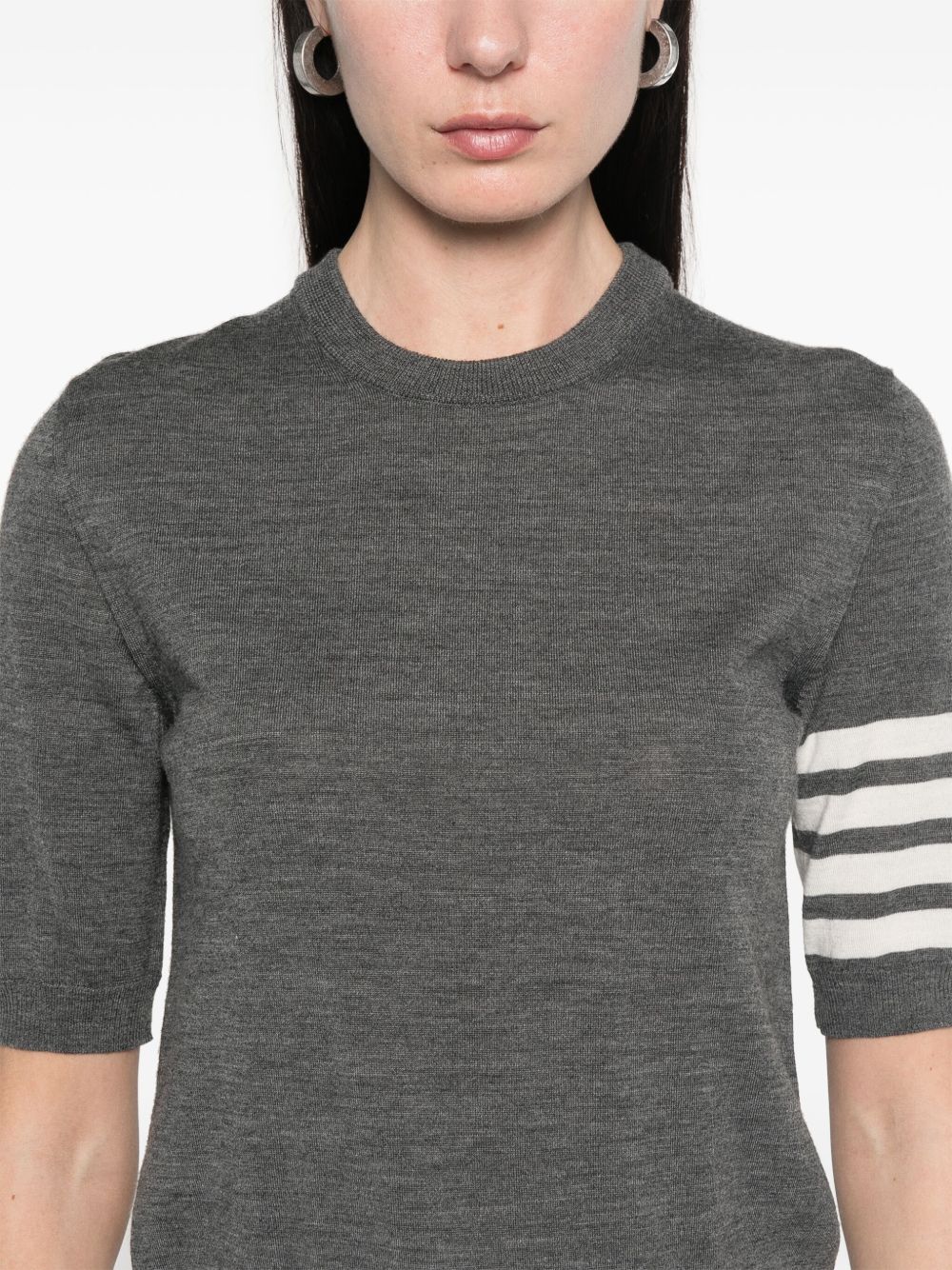 THOM BROWNE 4-Bar Wool Top for Women