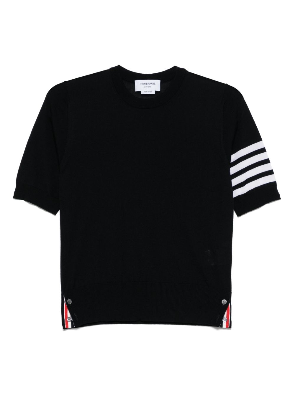 THOM BROWNE 4-Bar Wool Crew Neck Top for Women