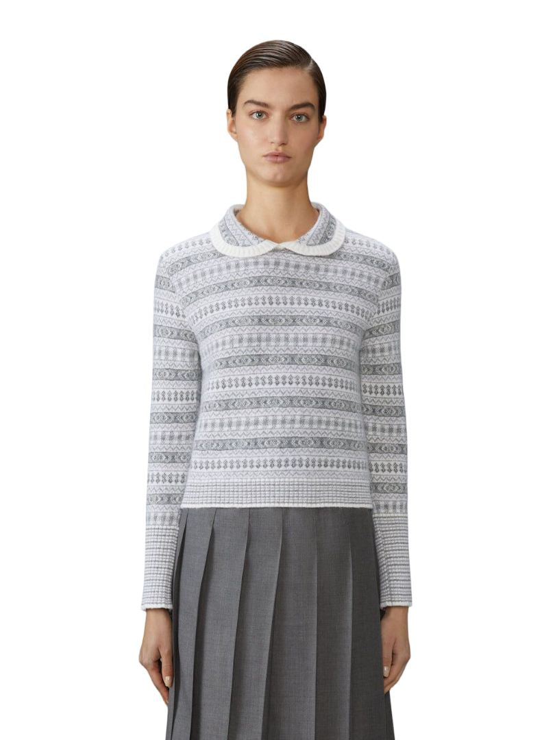 THOM BROWNE Jacquard Pullover Sweater for Women - FW25