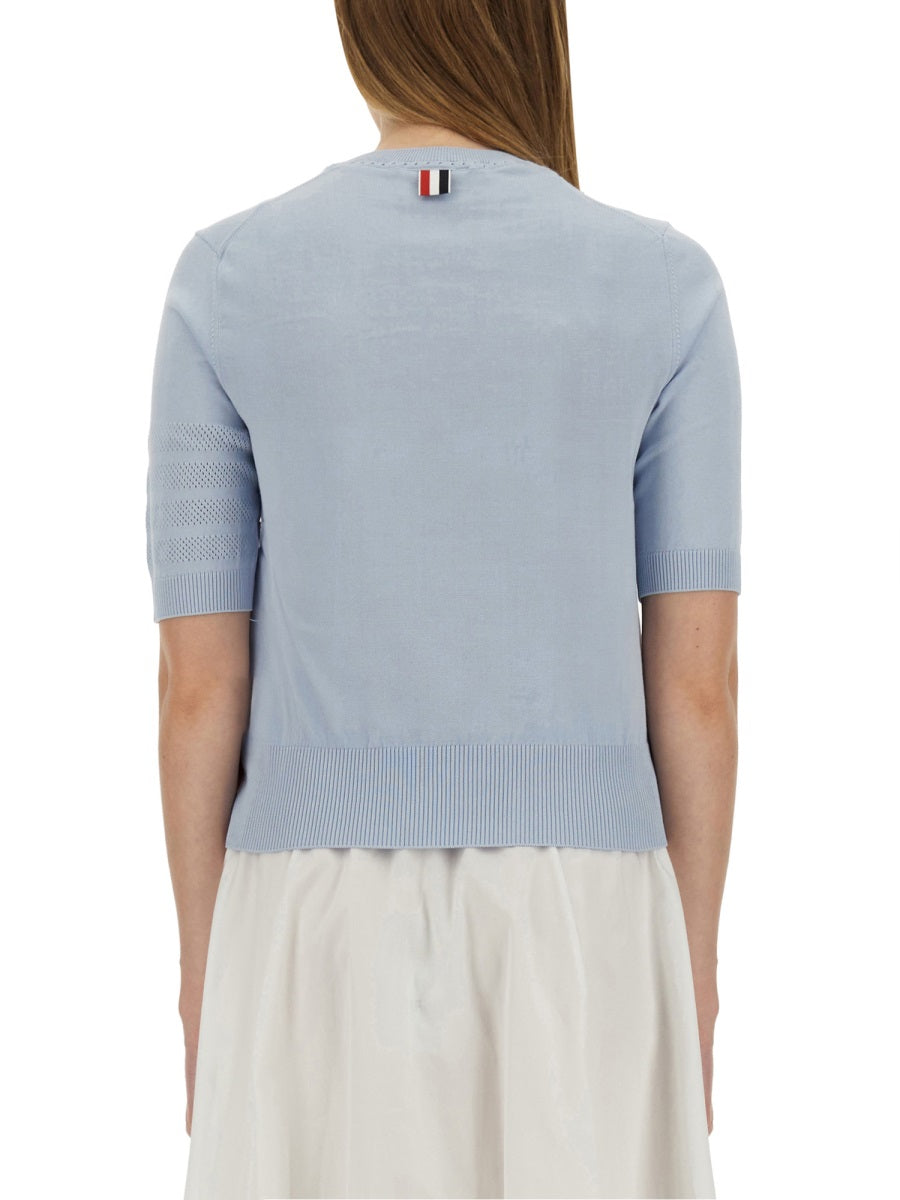 THOM BROWNE 4BAR Knit T-Shirt - Women’s Sizing
