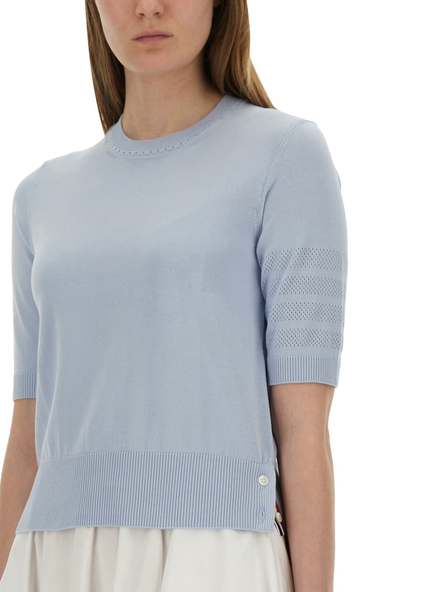 THOM BROWNE 4BAR Knit T-Shirt - Women’s Sizing