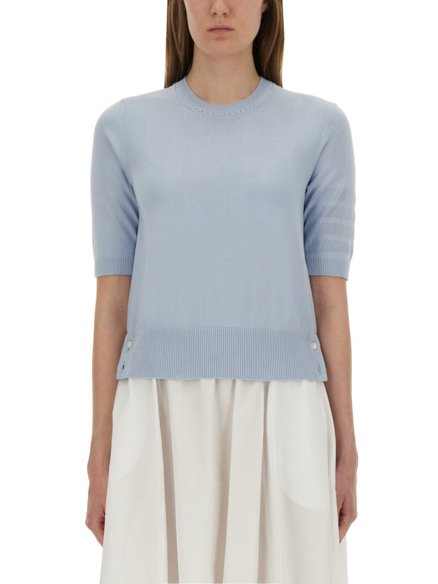 THOM BROWNE 4BAR Knit T-Shirt - Women’s Sizing
