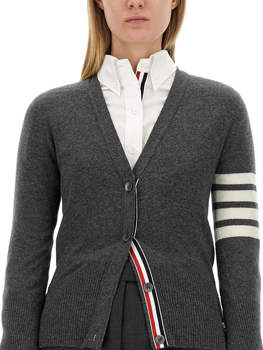 THOM BROWNE V-Neck Cashmere Cardigan - Size 40