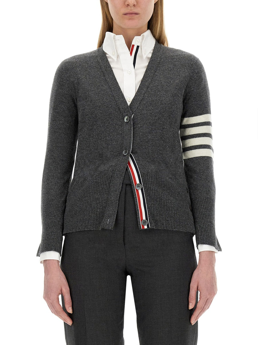 THOM BROWNE V-Neck Cashmere Cardigan - Size 40