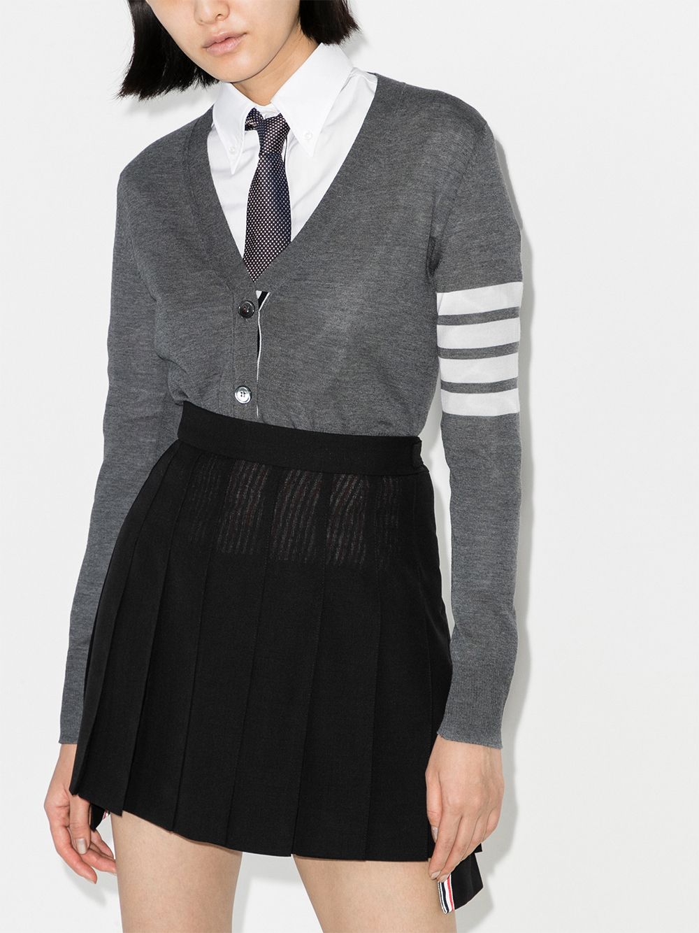 THOM BROWNE Cardigan with V-Neck Closure for Women - FW25 Collection