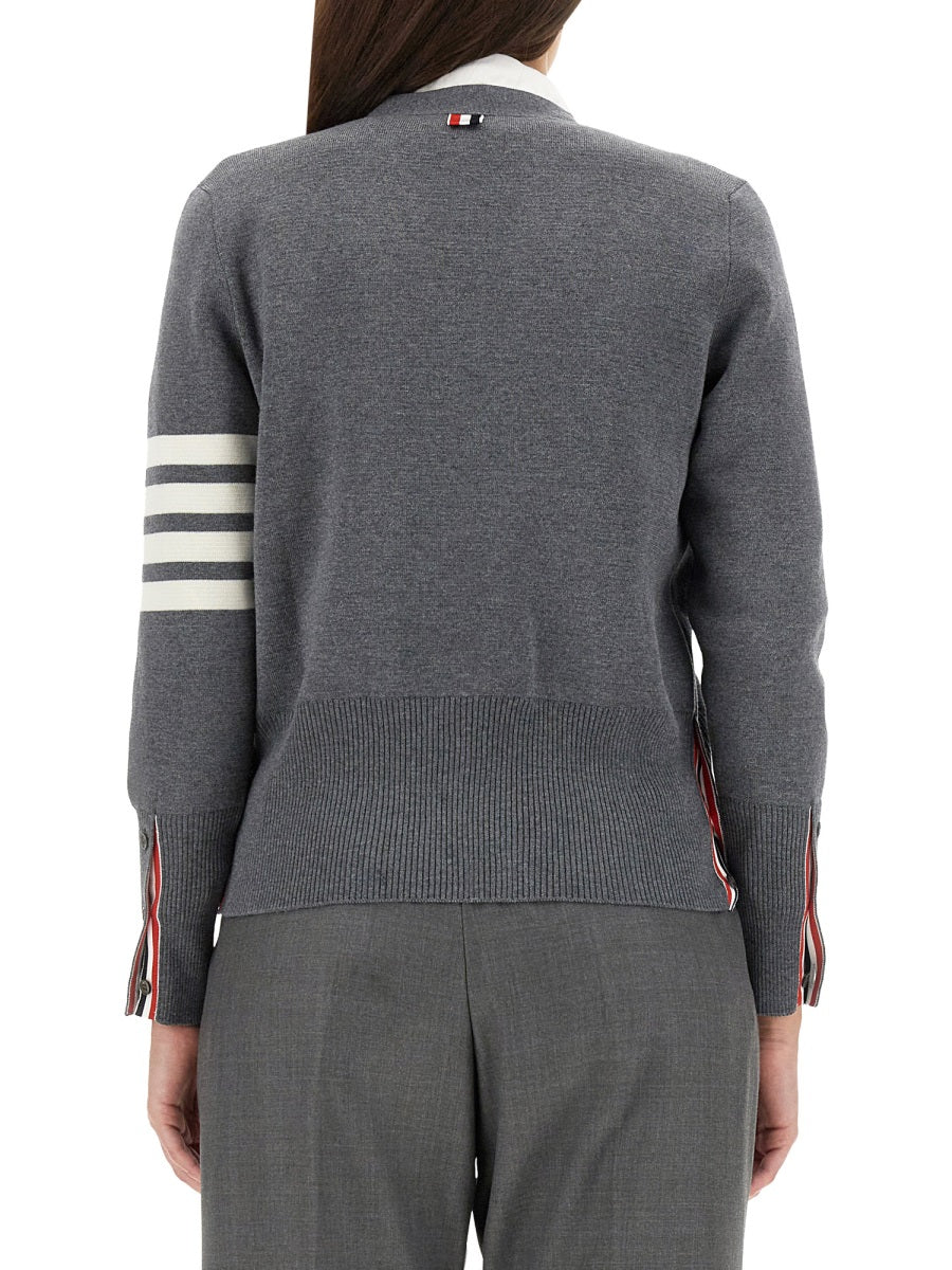 THOM BROWNE Cardigan with V-Neck Closure for Women - FW25 Collection