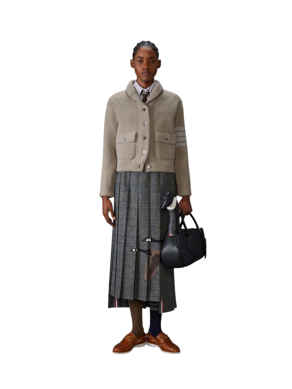 THOM BROWNE Wool Bomber Jacket for Women - FW25 Collection