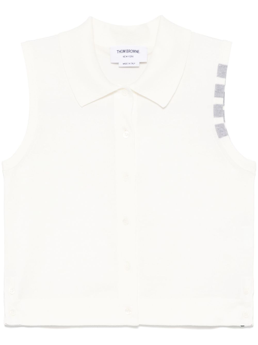 THOM BROWNE Sleeveless Polo Cotton Top