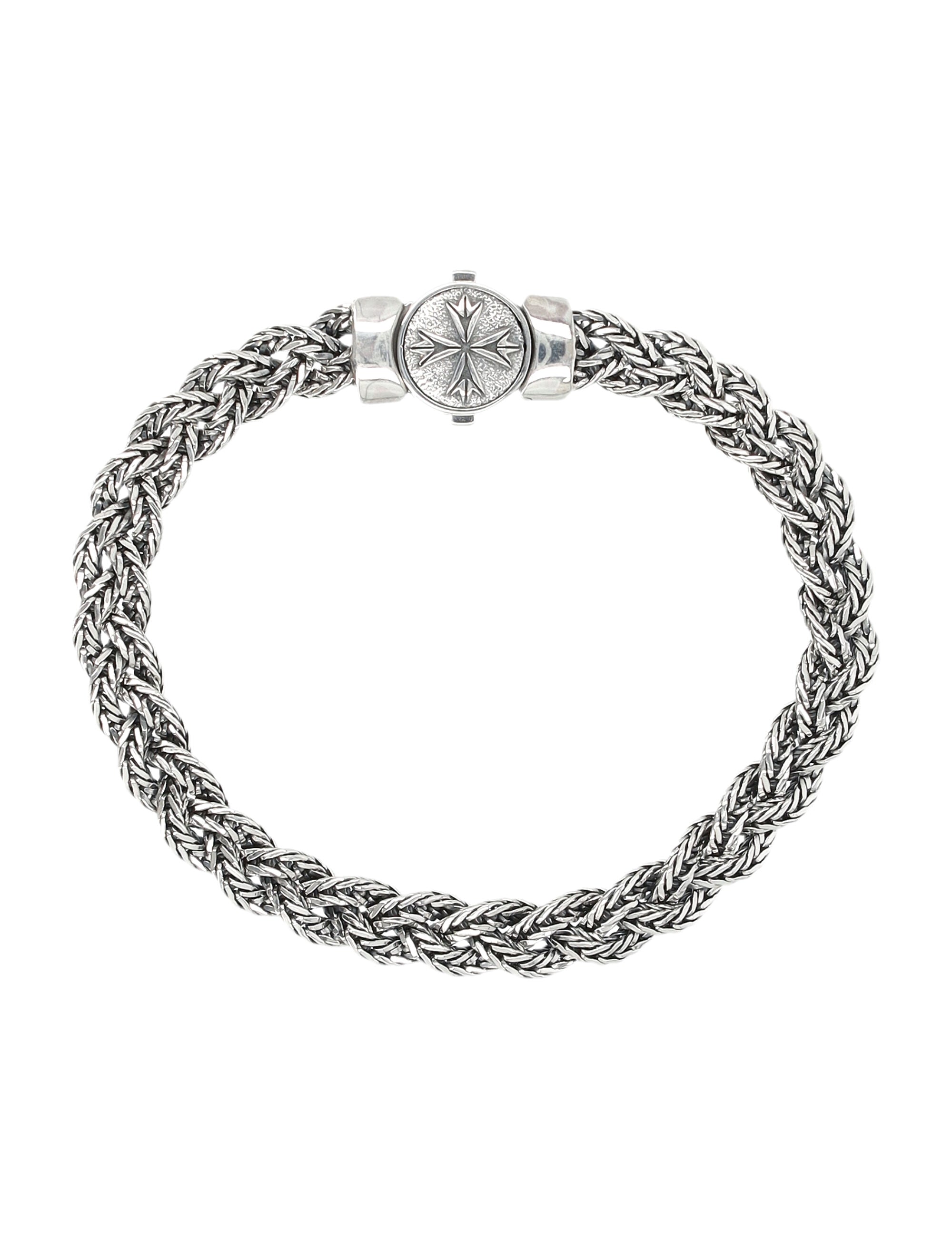 EMANUELE BICOCCHI Diamond-Cut Flat Braided Bracelet