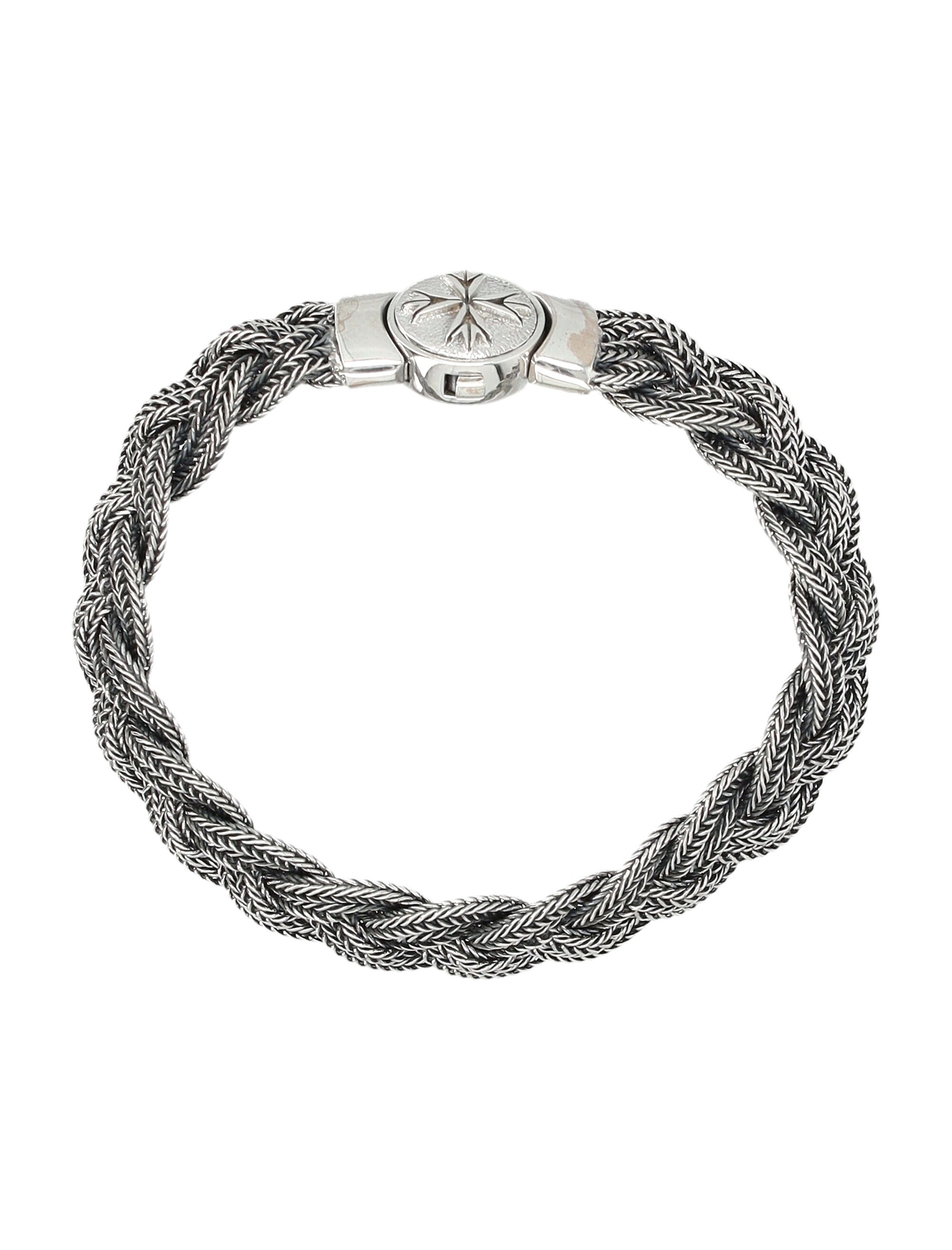 EMANUELE BICOCCHI Mini Diamond-Cut Flat Braided Bracelet for Men
