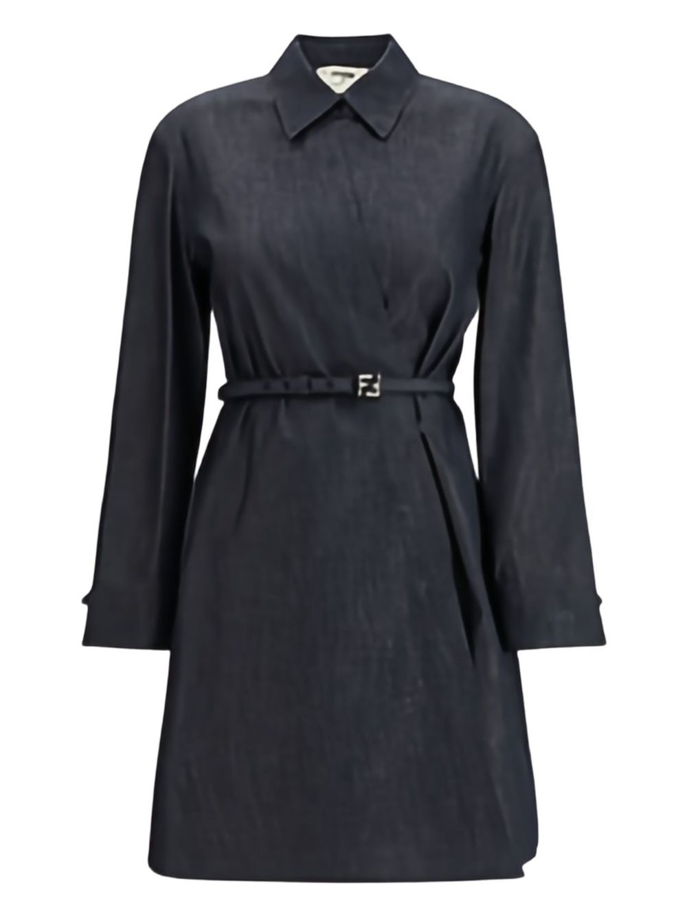 FENDI Belted Denim Dress with FF Logo Buckle