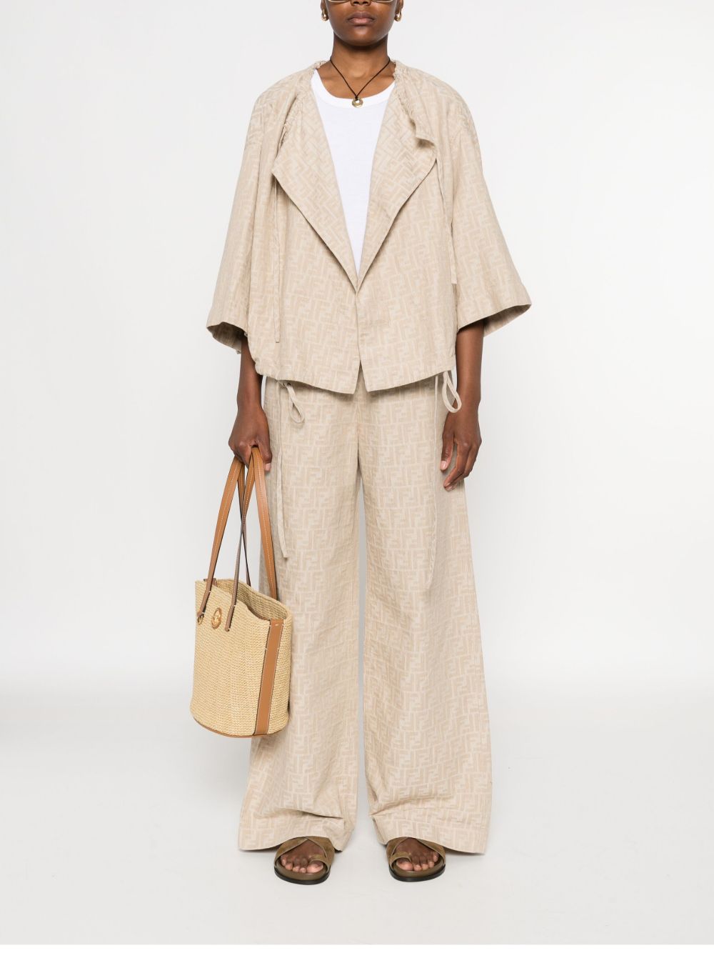 FENDI Chic Relaxed Fit Chambray Jacket