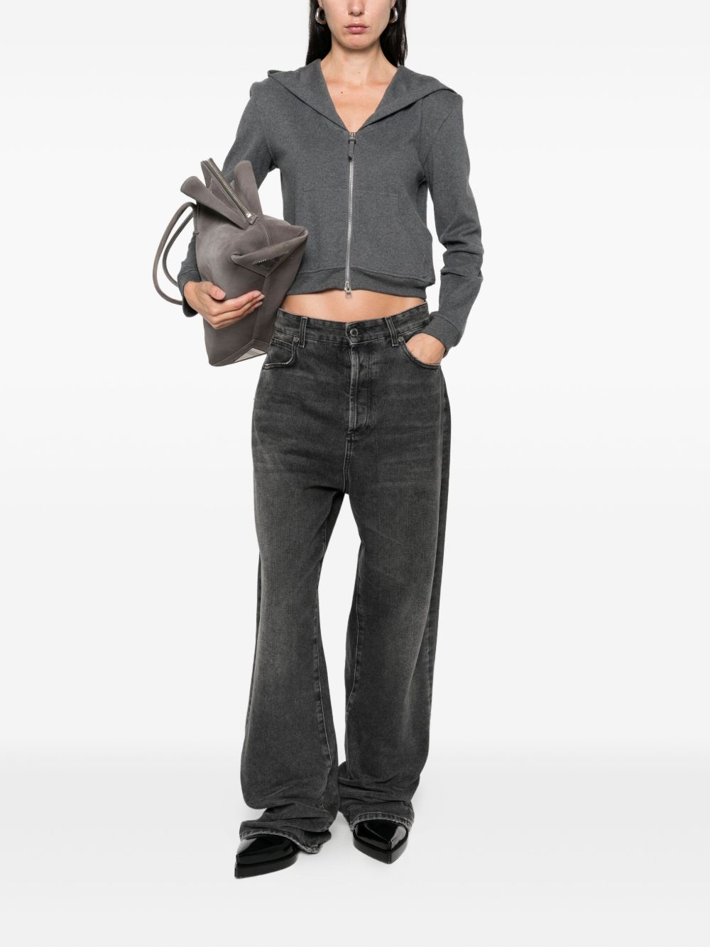 TOM FORD Classic Cropped Hoodie with Zip Fastening for Women