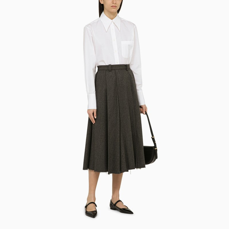 THOM BROWNE Exaggerated Easy Fit Point Collar Shirt - Women’s SS24