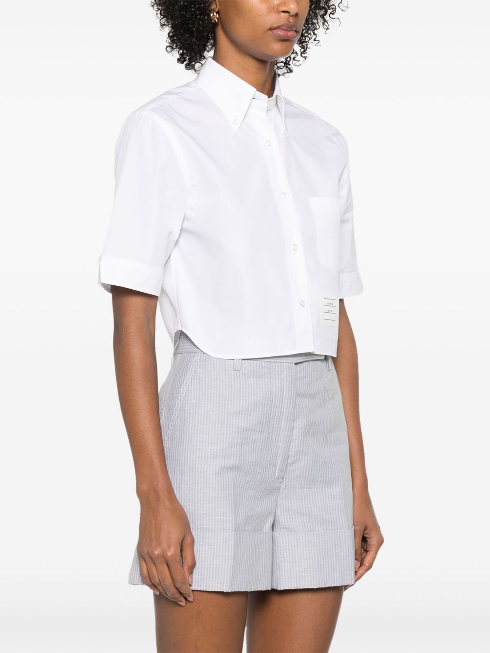 THOM BROWNE Cotton Cropped Shirt
