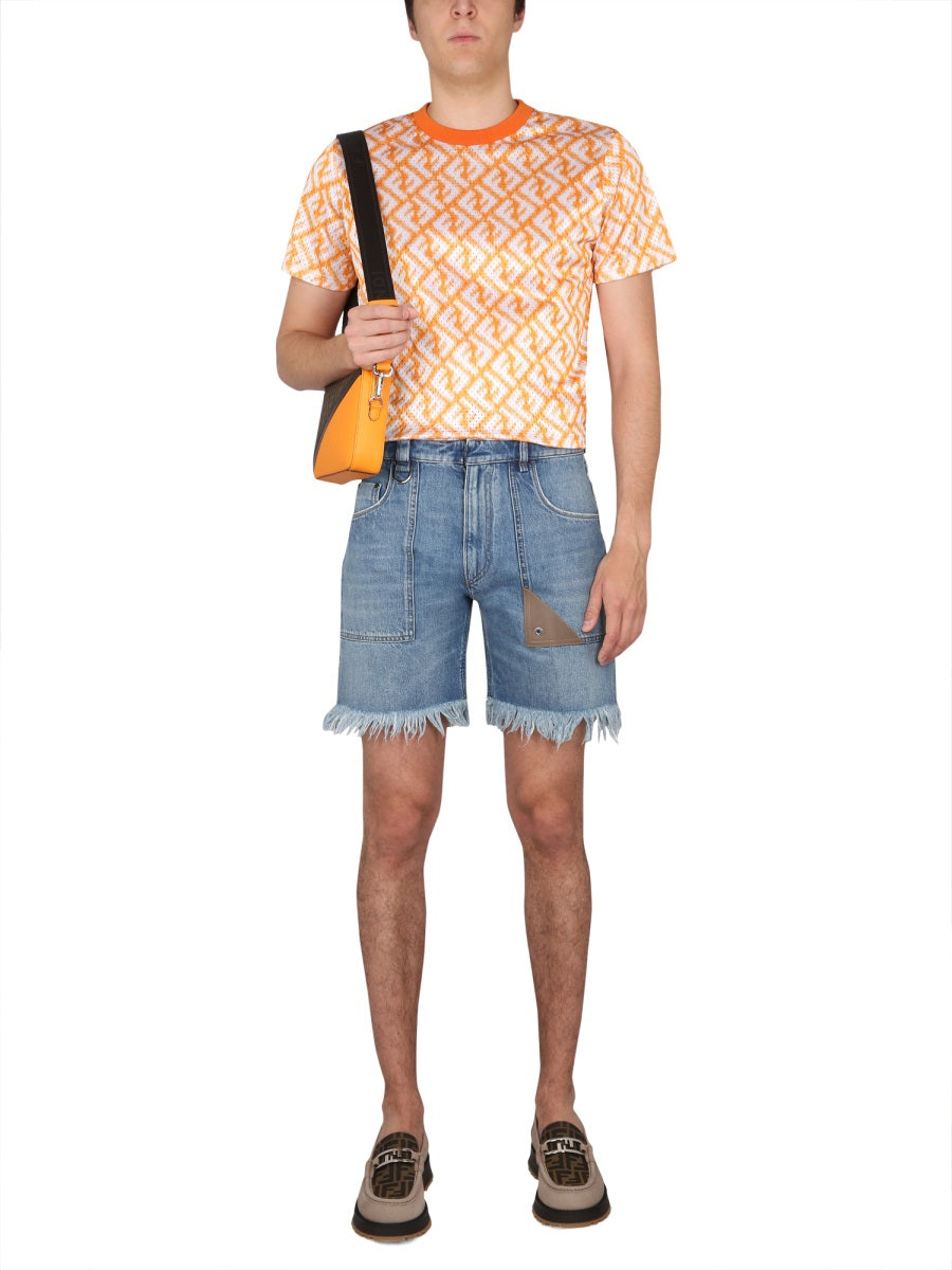 FENDI Denim Bermuda Shorts 5-Pocket Model