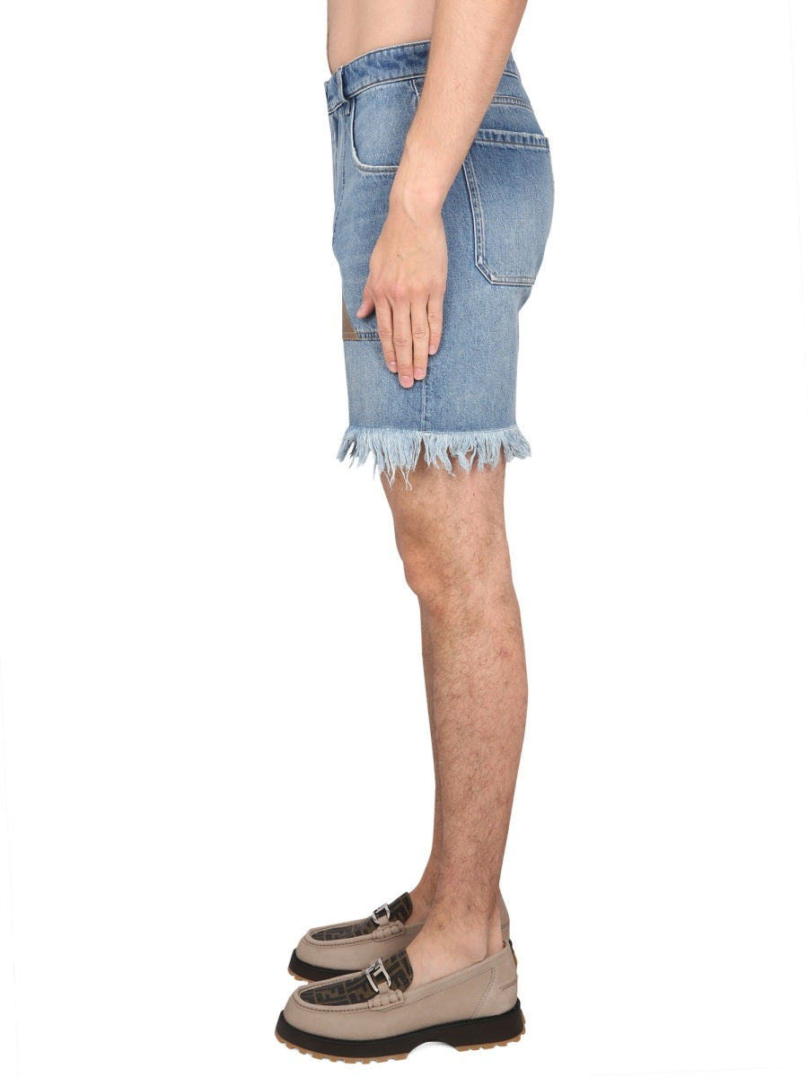 FENDI Denim Bermuda Shorts 5-Pocket Model