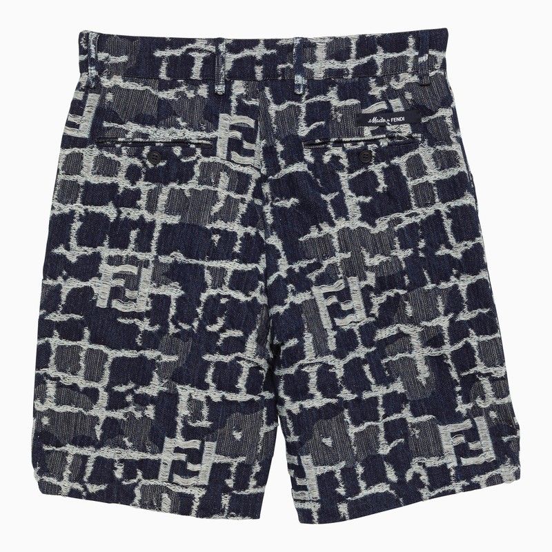 FENDI Embroidered Denim Bermuda Shorts for Men - SS24